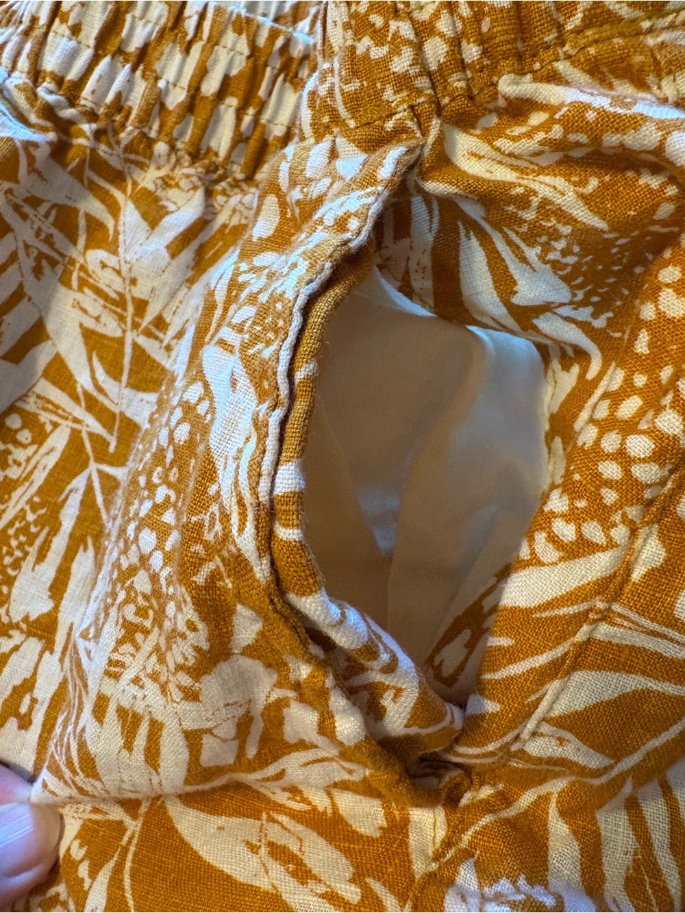 Christian Siriano NY 100% Linen Skirt - Yellow/White - Size Small - Pockets - Picture 3 of 3